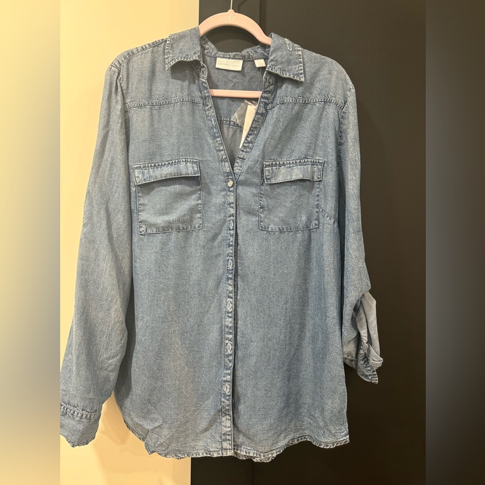 NWT denim shirt- XL